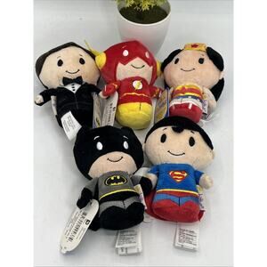 Hallmark Itty Bittys Plush Lot DC Comics Set Batman Joker Wonder Woman Superman